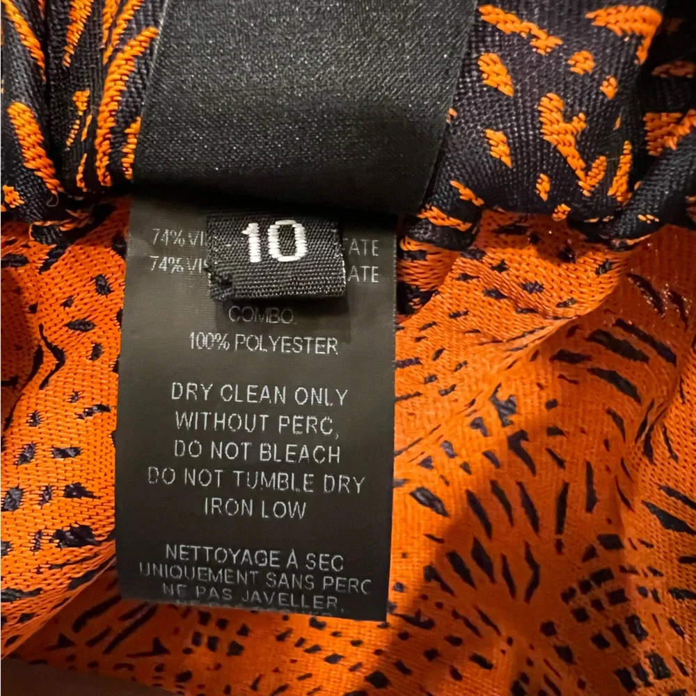 Maria Cornejo Abstract Print Dress Dark Blue Orange Size 10 Contemporary Artsy - Picture 6 of 6